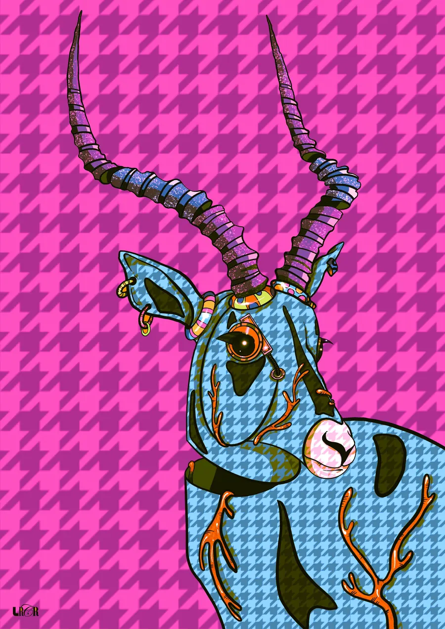 Antílope em Rosa Vibrante — LRCR-0001 — Arte Digital Studio LRCR