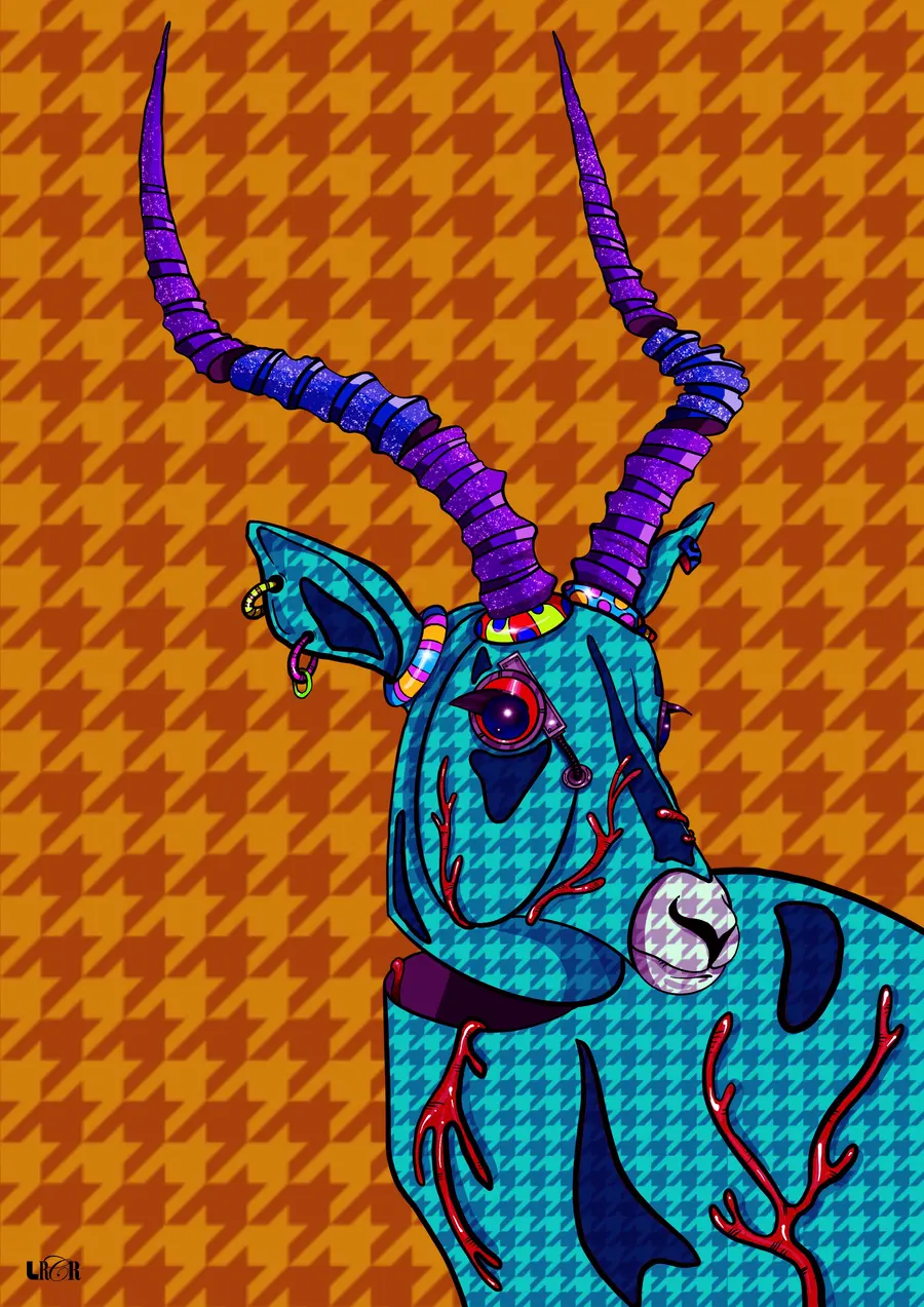 Antílope em Laranja queimado — LRCR-0002 — Arte Digital Studio LRCR