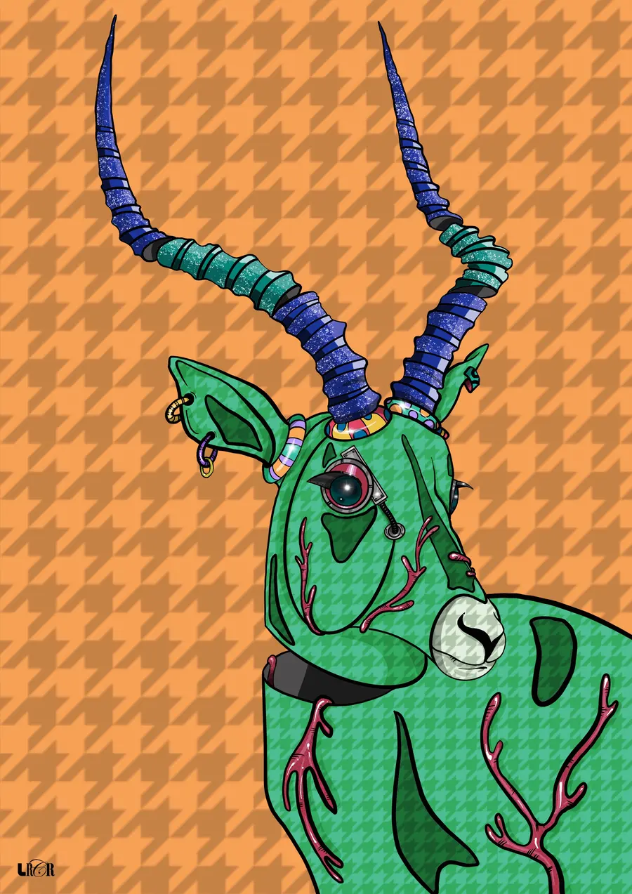 Antílope em Laranja claro — LRCR-0003 — Arte Digital Studio LRCR