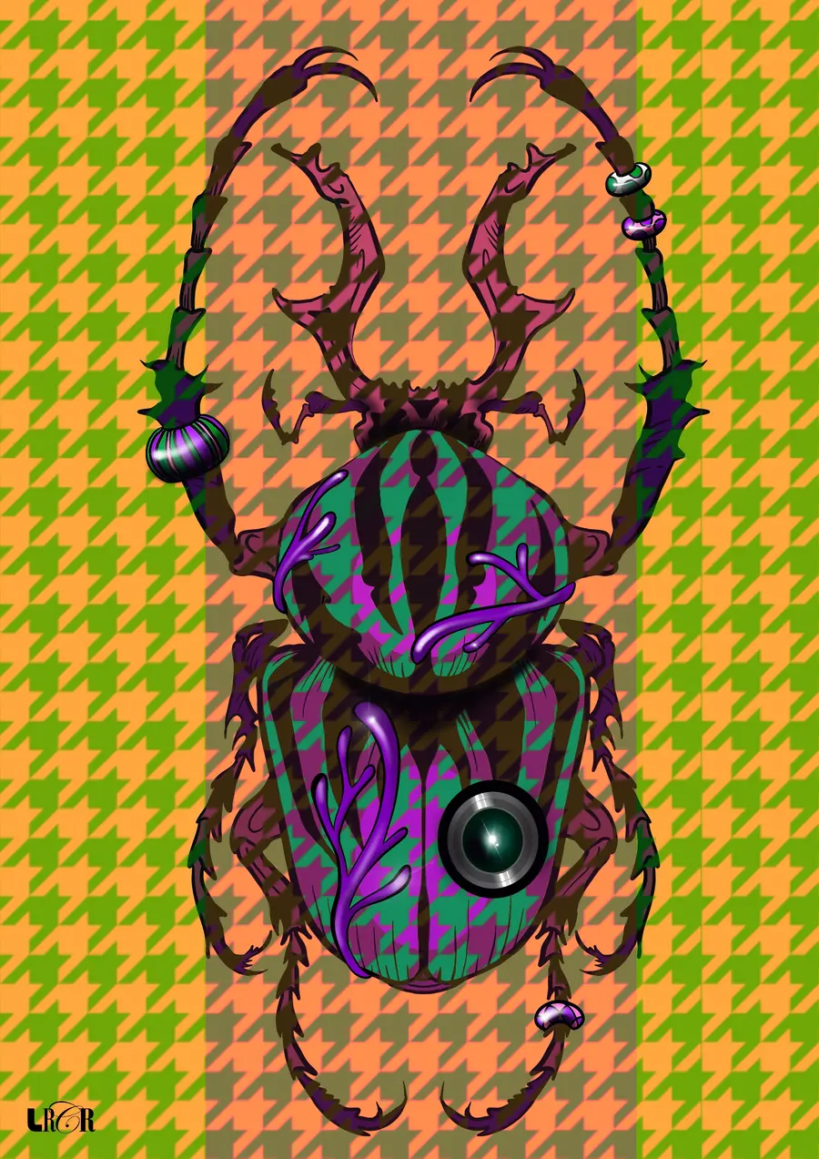 Beatle Laranja Vibrante — LRCR-0008 — Arte Digital Studio LRCR