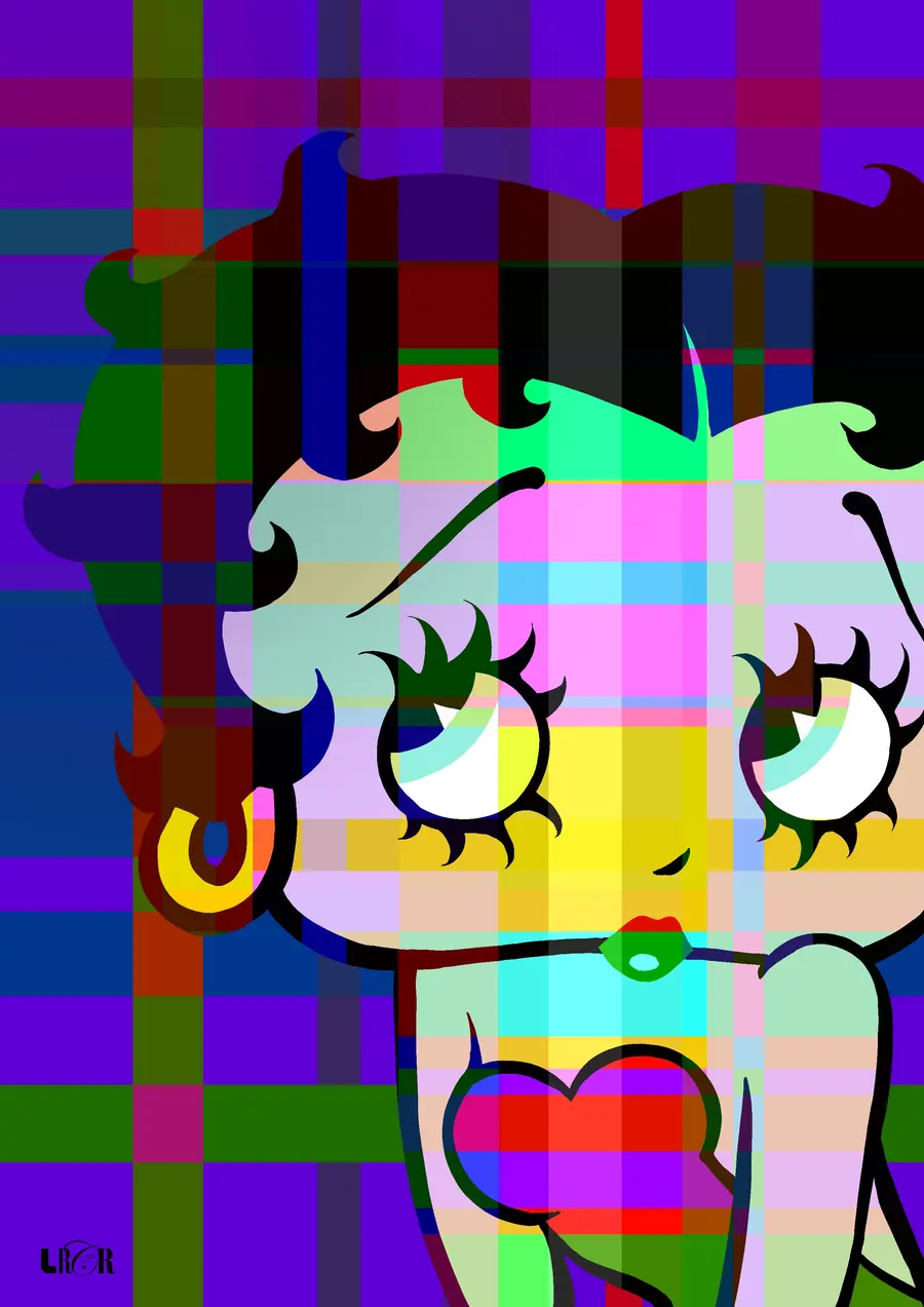 Betty Preto e Branco Pontilhado — LRCR-0017 — Arte Digital Studio LRCR