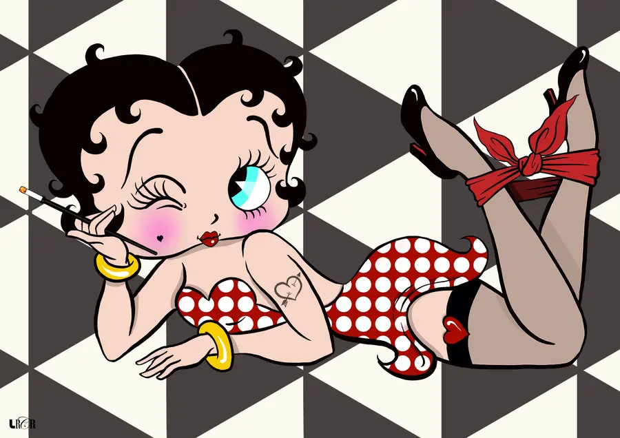 Boop Xadrez Preto e Branco — LRCR-0024 — Arte Digital Studio LRCR