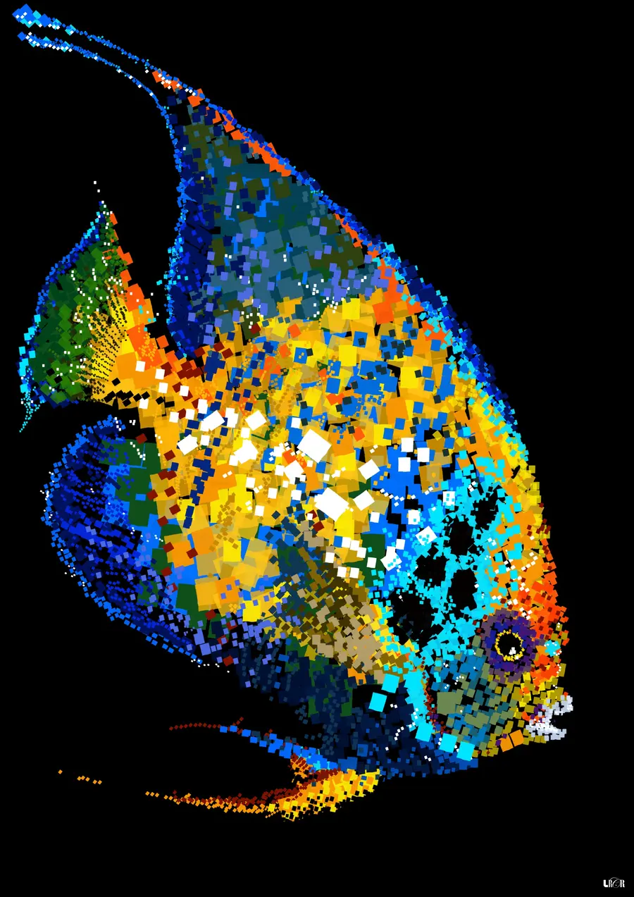 Ocean Azul e Amarelo — LRCR-0038 — Arte Digital Studio LRCR