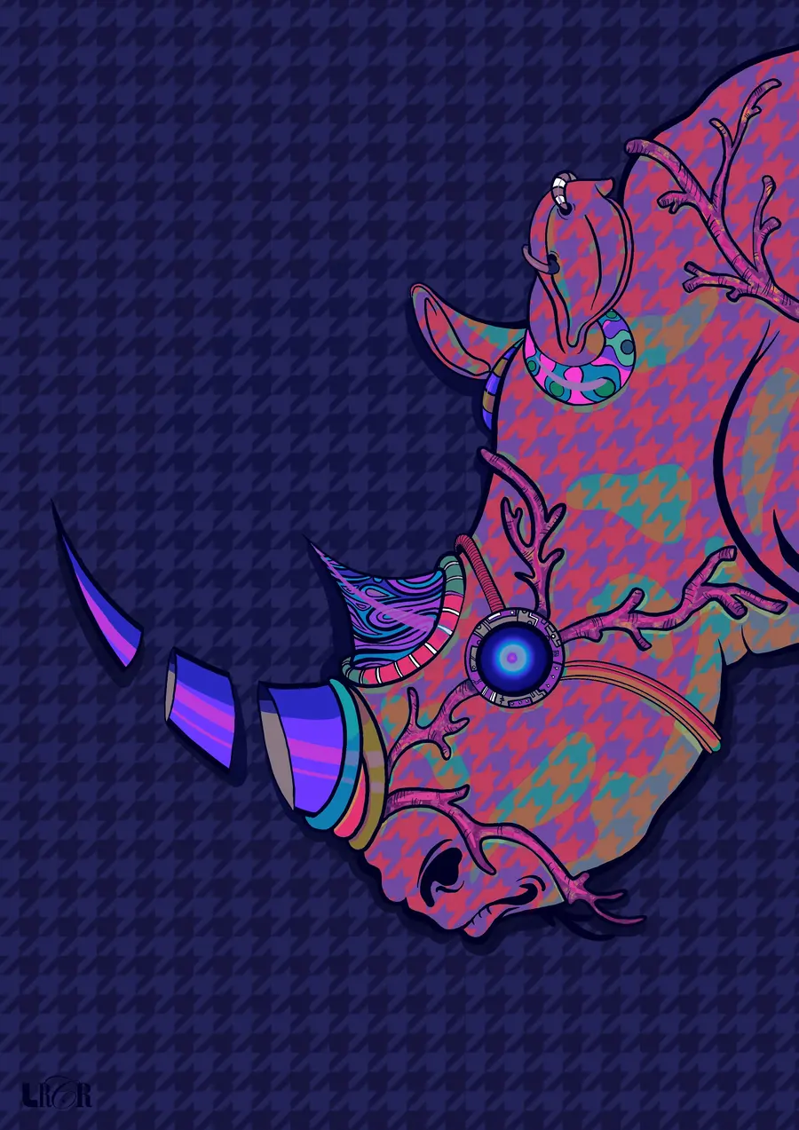 Rhino Roxo Estampado — LRCR-0044 — Arte Digital Studio LRCR